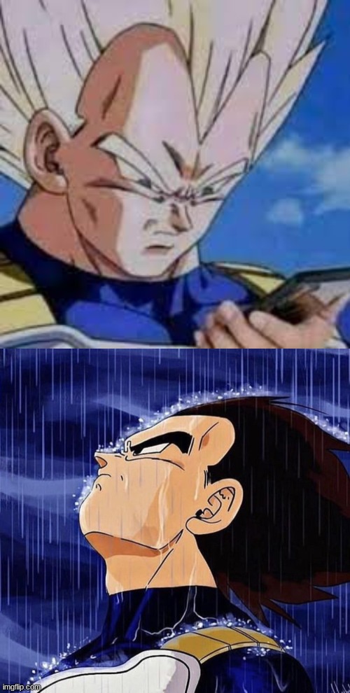 image tagged in vegeta in the rain | made w/ Imgflip meme maker