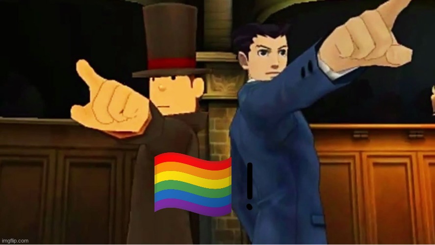 Phoenix and Layton | ! | image tagged in phoenix and layton | made w/ Imgflip meme maker