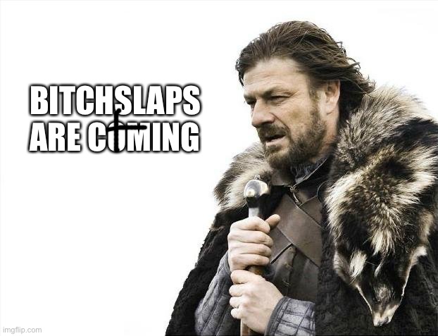 Brace Yourselves X is Coming Meme | BITCHSLAPS ARE COMING | image tagged in memes,brace yourselves x is coming | made w/ Imgflip meme maker