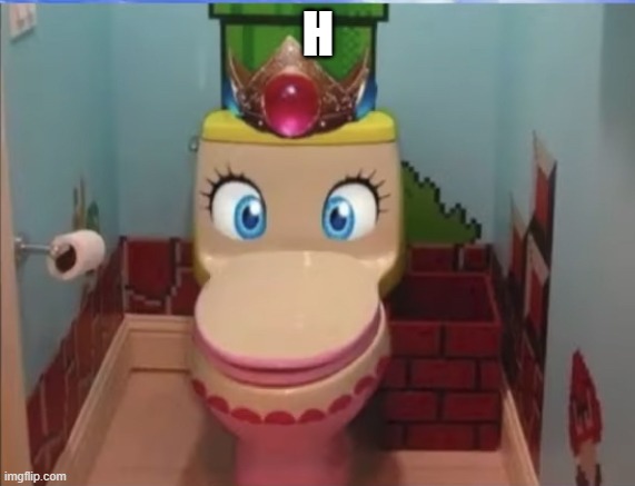 Peach toilet | H | image tagged in peach toilet | made w/ Imgflip meme maker