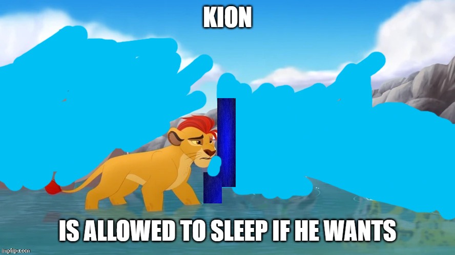 Jackass | KION; IS ALLOWED TO SLEEP IF HE WANTS | image tagged in jackass | made w/ Imgflip meme maker
