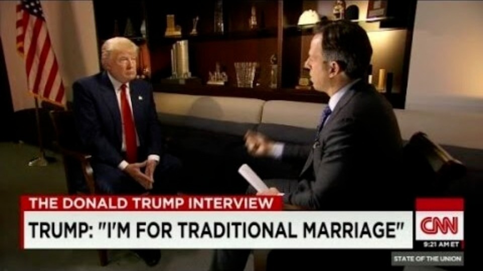 Trump Flip-Flops on Traditional Marriage | image tagged in trump,flip flops,pancake,gay marriage,tired of hearing about transgenders,welcome to sodom and gomorrah | made w/ Imgflip meme maker