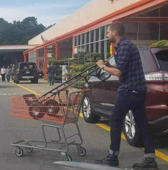 High Quality Dolly in a cart Blank Meme Template