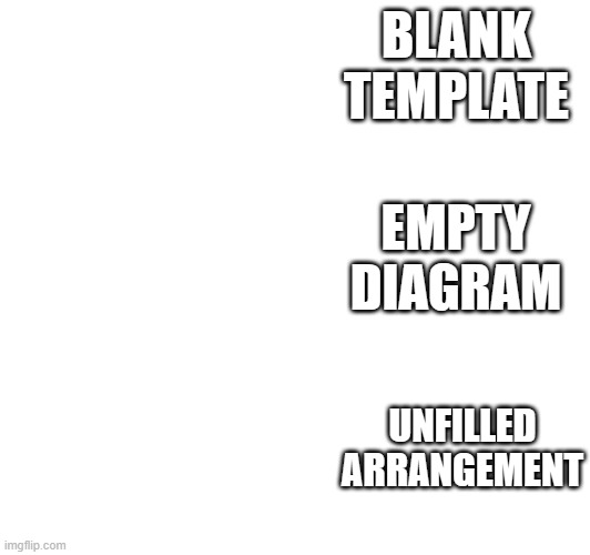 Can you guess which template this is? | BLANK TEMPLATE; EMPTY DIAGRAM; UNFILLED ARRANGEMENT | image tagged in blank white template | made w/ Imgflip meme maker