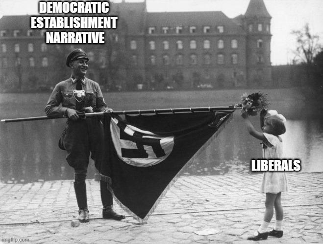 Just following orders | DEMOCRATIC 
ESTABLISHMENT 
NARRATIVE; LIBERALS | image tagged in democrats,liberals,woke,leftists,joe biden,dimwits | made w/ Imgflip meme maker