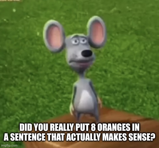 Wtf did I just here right now | DID YOU REALLY PUT 8 ORANGES IN A SENTENCE THAT ACTUALLY MAKES SENSE? | image tagged in wtf did i just here right now | made w/ Imgflip meme maker