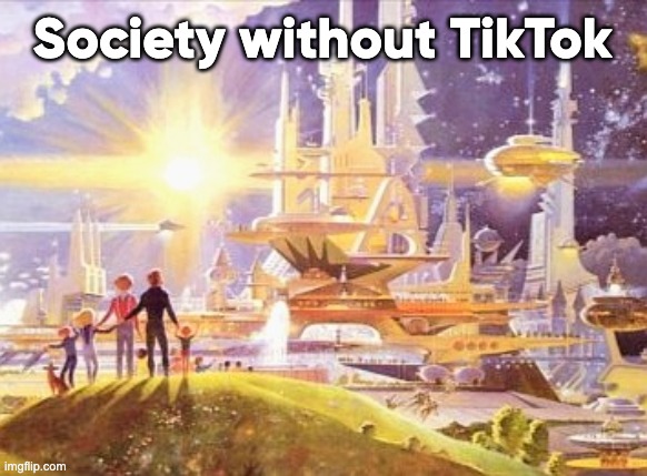 Society without TikTok | Society without TikTok | image tagged in the world if | made w/ Imgflip meme maker