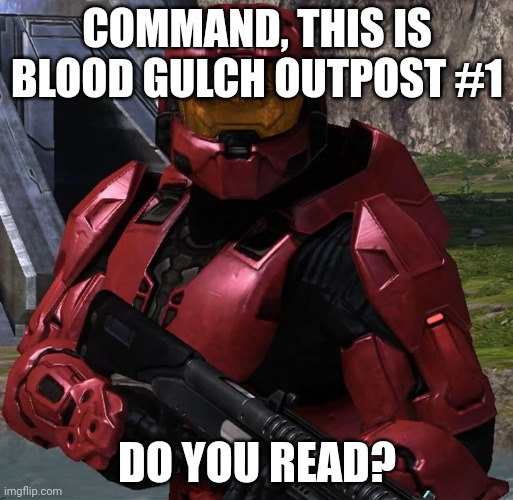 Sarge_RvB | COMMAND, THIS IS BLOOD GULCH OUTPOST #1; DO YOU READ? | image tagged in sarge_rvb | made w/ Imgflip meme maker