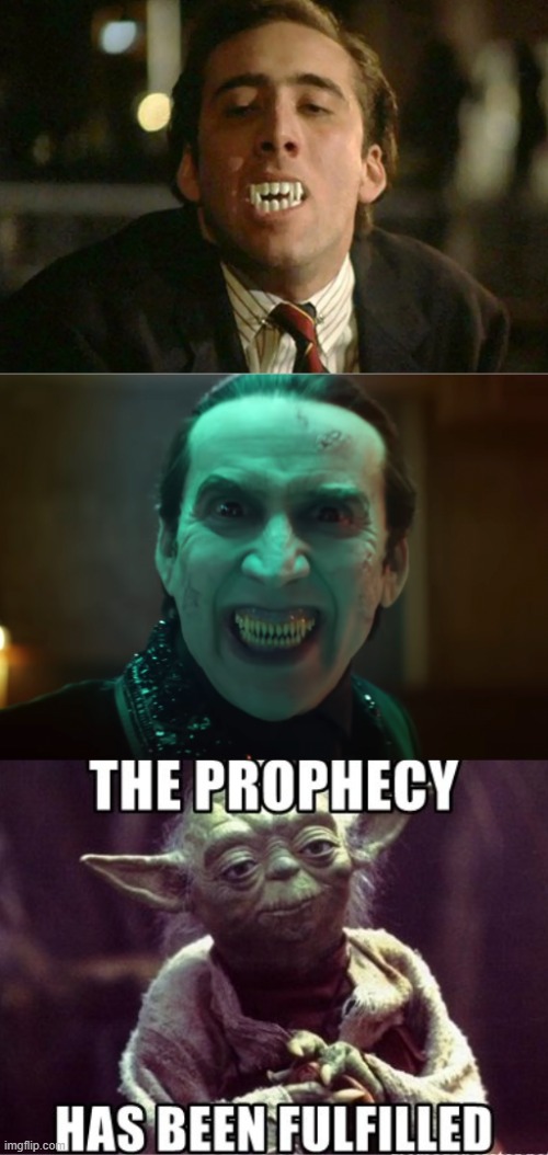 Nic Cage Truly is a Vampire! | image tagged in nicolas cage | made w/ Imgflip meme maker