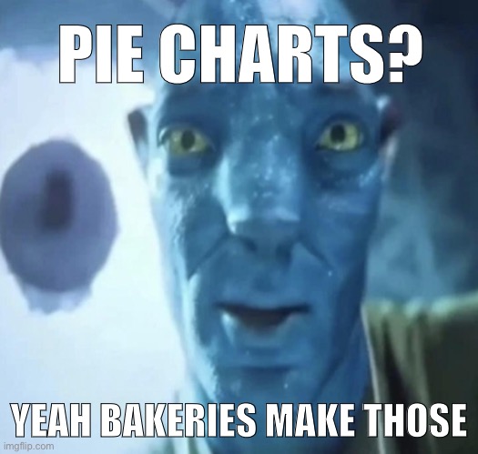 Staring Avatar 2 dude | PIE CHARTS? YEAH BAKERIES MAKE THOSE | image tagged in staring avatar 2 dude | made w/ Imgflip meme maker