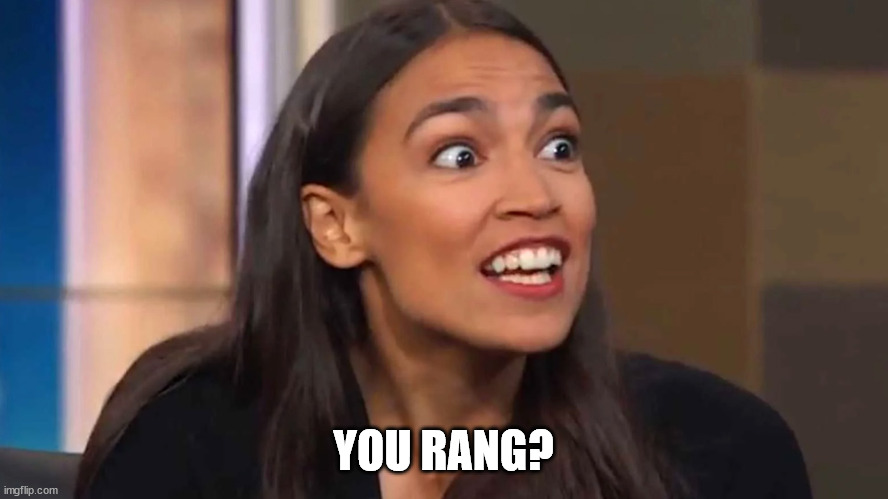 Crazy AOC | YOU RANG? | image tagged in crazy aoc | made w/ Imgflip meme maker