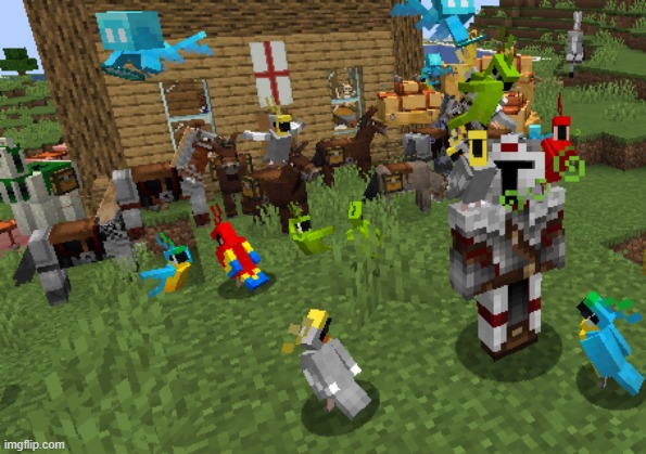 guys do I have too many pets? | image tagged in minecraft | made w/ Imgflip meme maker