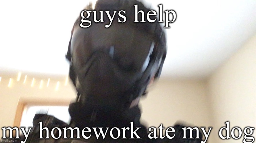 guys help; my homework ate my dog | image tagged in face of man | made w/ Imgflip meme maker