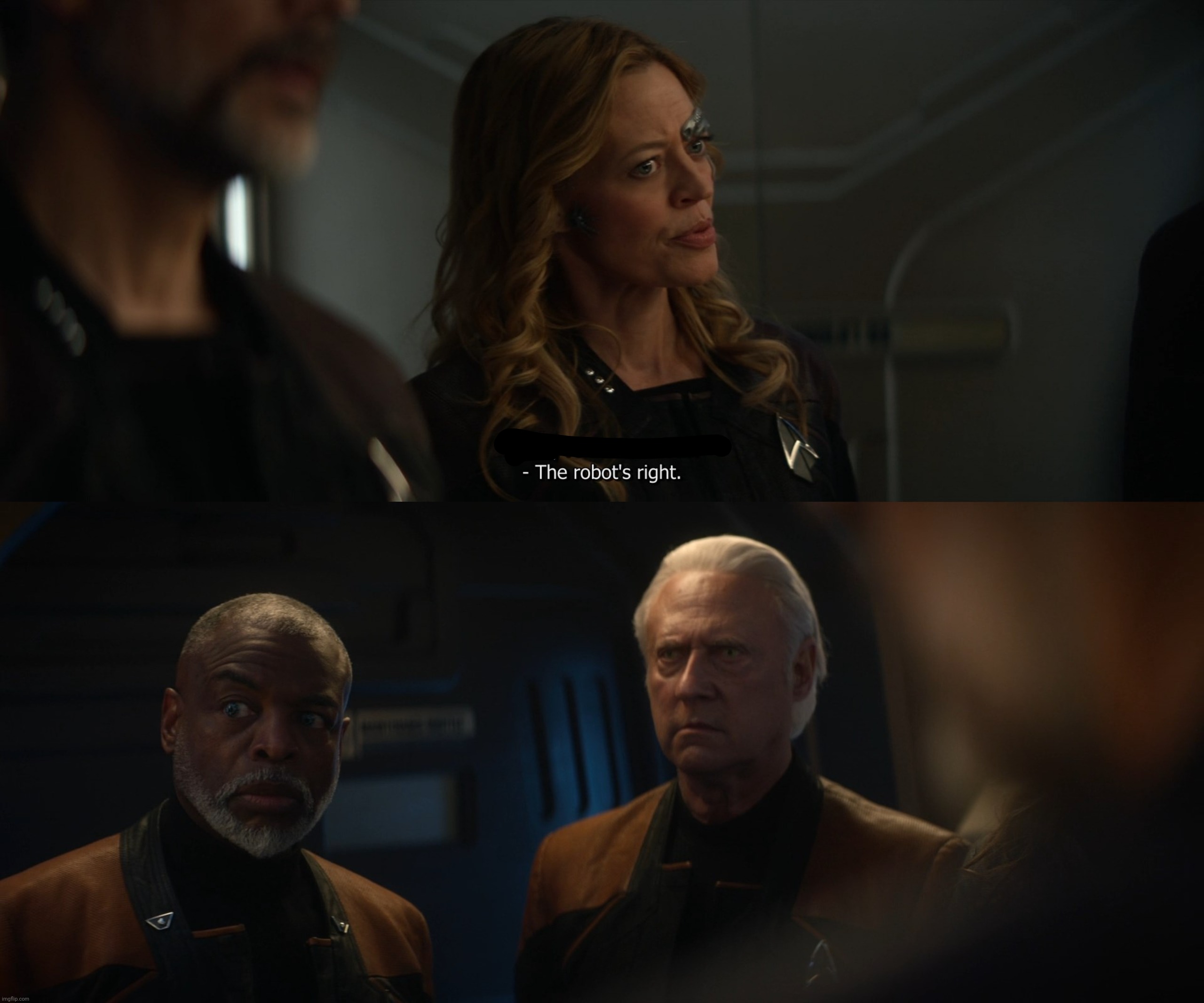 Excuse me? | image tagged in funny,wtf,picard wtf,seven of nine,star trek data,robot | made w/ Imgflip meme maker