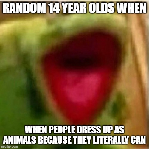 their username is always "Sigmabateman._" or smth too | RANDOM 14 YEAR OLDS WHEN; WHEN PEOPLE DRESS UP AS ANIMALS BECAUSE THEY LITERALLY CAN | image tagged in ahhhhhhhhhhhhh | made w/ Imgflip meme maker