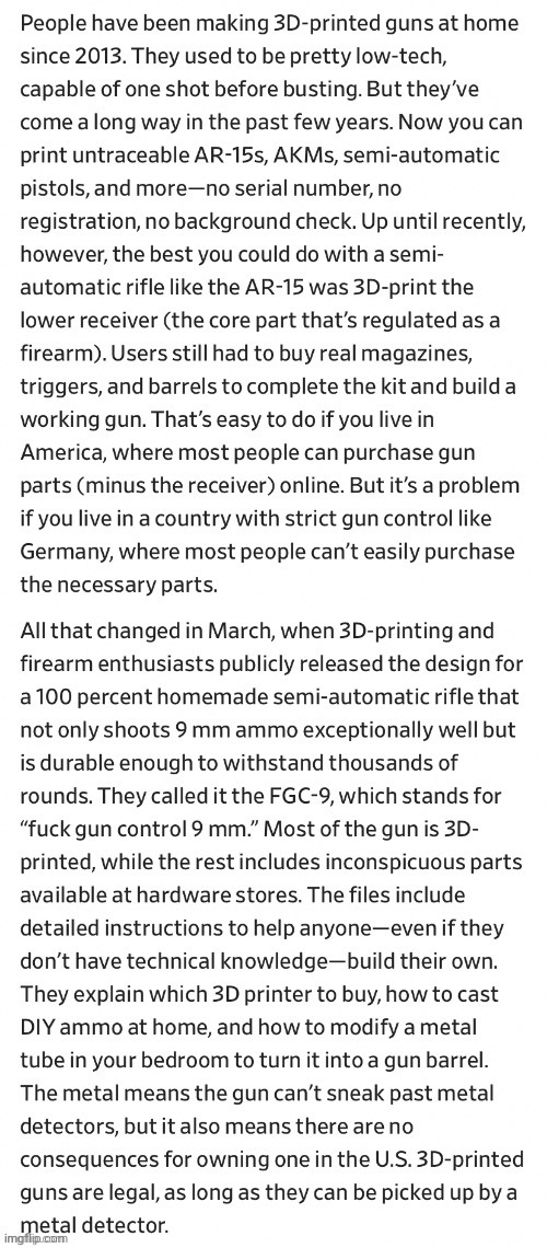 I didn't know that they had become so advanced. | image tagged in 3d printed guns,second amendment,assault weapons,gun control | made w/ Imgflip meme maker