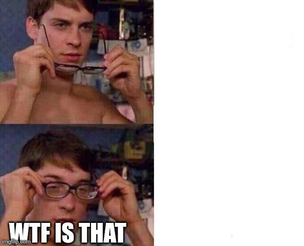 Spiderman Glasses | WTF IS THAT | image tagged in spiderman glasses | made w/ Imgflip meme maker