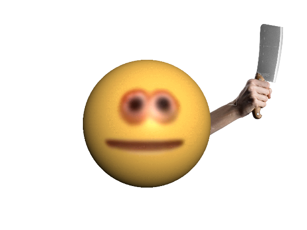 High Quality cursed emoji with knife Blank Meme Template