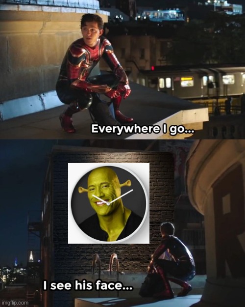 dwayne the shrok johnson | image tagged in everywhere i go i see his face | made w/ Imgflip meme maker