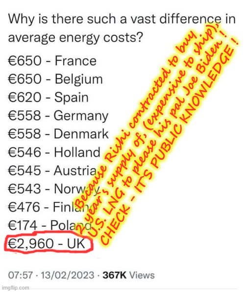 Liquid Natural Gas | Because Rishi contracted to buy
2 year`s supply of, (expensive to ship),
U.S. LNG to please his pal Joe Biden !
CHECK - IT`S PUBLIC KNOWLEDGE ! | image tagged in expensive | made w/ Imgflip meme maker