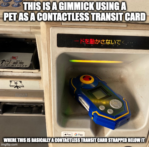 Using a PET As an IC Card | THIS IS A GIMMICK USING A PET AS A CONTACTLESS TRANSIT CARD; WHERE THIS IS BASICALLY A CONTACTLESS TRANSIT CARD STRAPPED BELOW IT | image tagged in megaman,megaman battle network,memes | made w/ Imgflip meme maker