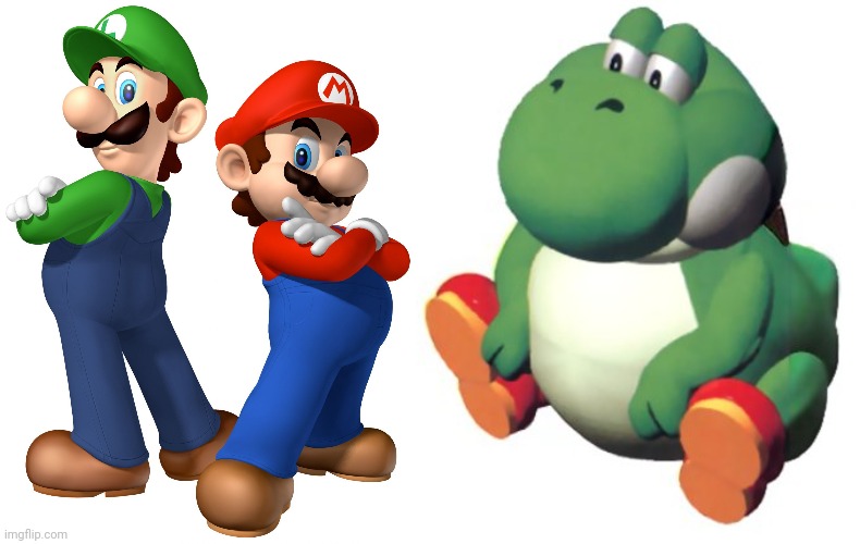 image tagged in mario and lugi stop liberalism,thicc yoshi | made w/ Imgflip meme maker