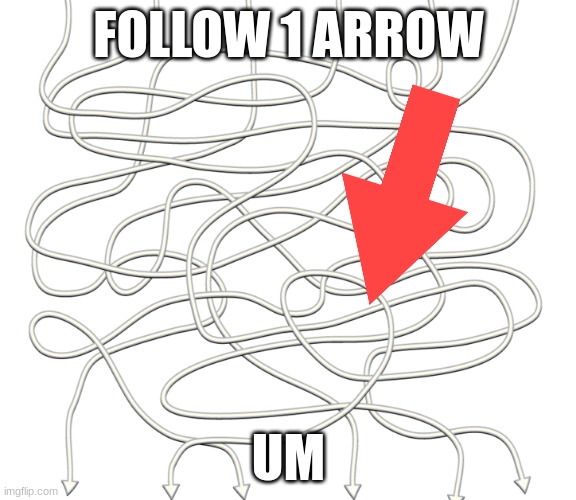 got em | FOLLOW 1 ARROW; UM | image tagged in funny,lol so funny | made w/ Imgflip meme maker