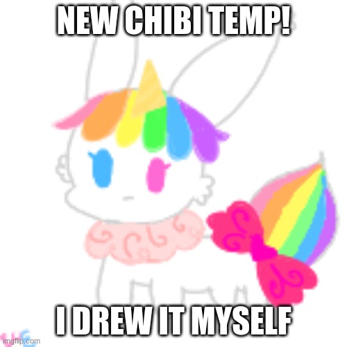 new chibi temp! | NEW CHIBI TEMP! I DREW IT MYSELF | image tagged in chibi unicorn eevee | made w/ Imgflip meme maker