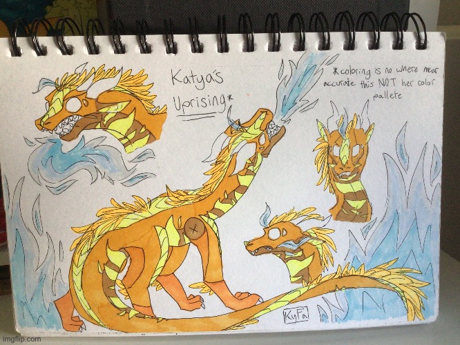 Old dragon OC (the colors are gross ik) | made w/ Imgflip meme maker