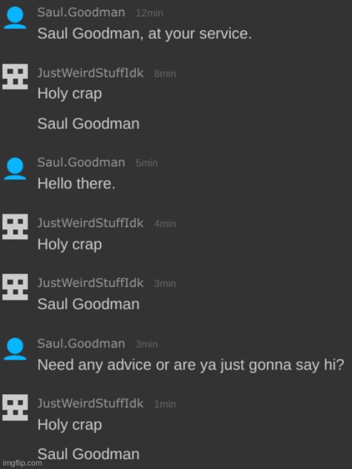 Holy crap Saul Goodman | made w/ Imgflip meme maker