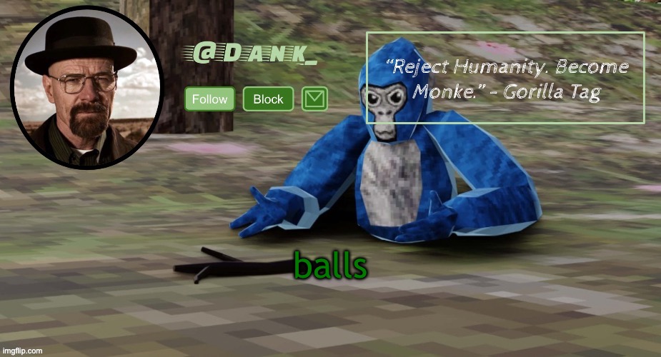 Gorilla Tag temp (by del) | balls | image tagged in gorilla tag temp by del | made w/ Imgflip meme maker