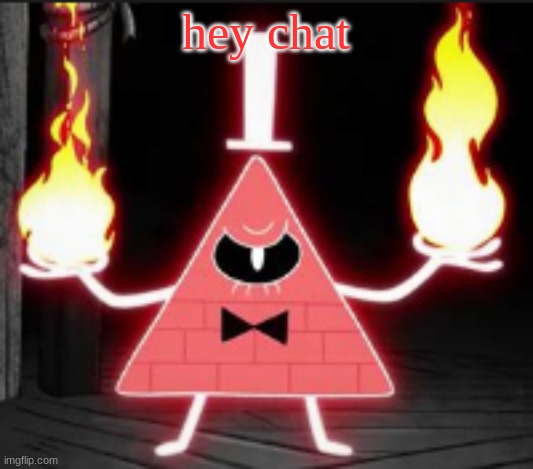 Bill_Cipher's announcement temp but he's mad | hey chat | image tagged in bill_cipher's announcement temp but he's mad | made w/ Imgflip meme maker