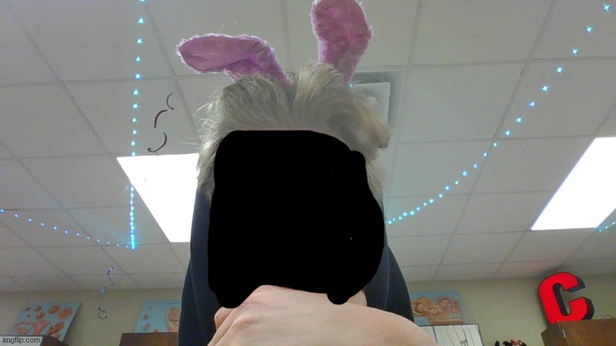 bunny ears user (blacked out bc i look gross rn) | made w/ Imgflip meme maker