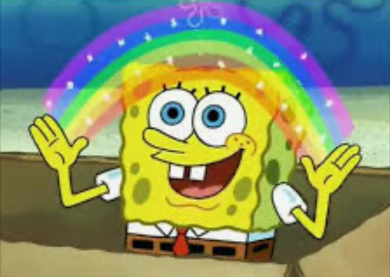 High Quality SpongeBob Rainbow Blank Meme Template