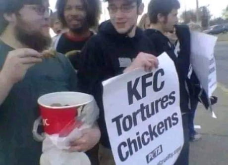 High Quality KFC Tortures Chickens Guy Blank Meme Template