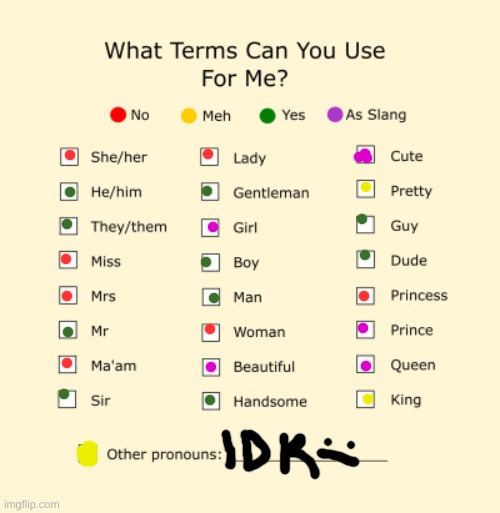 A remake of this sheet :) | image tagged in pronouns sheet | made w/ Imgflip meme maker