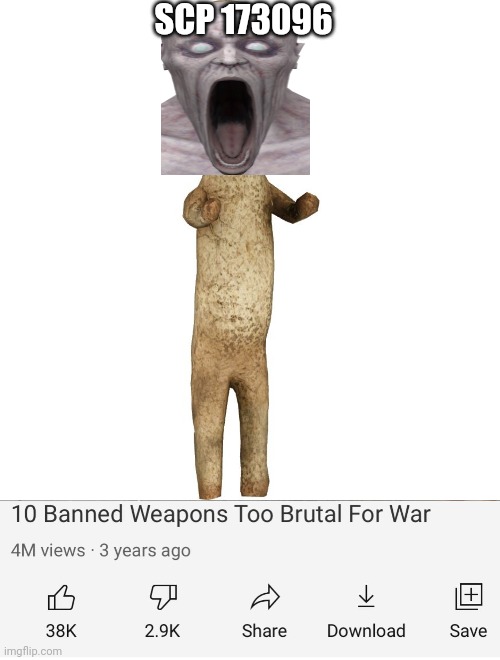SCP 173096 | image tagged in scp 173,banned weapons too brutal for war | made w/ Imgflip meme maker