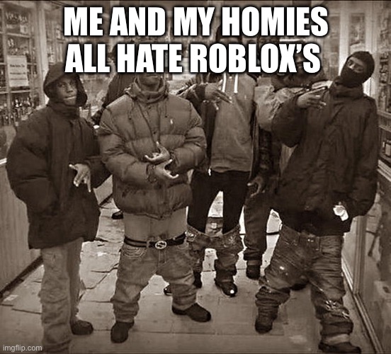 All My Homies Hate | ME AND MY HOMIES ALL HATE ROBLOX’S | image tagged in all my homies hate | made w/ Imgflip meme maker