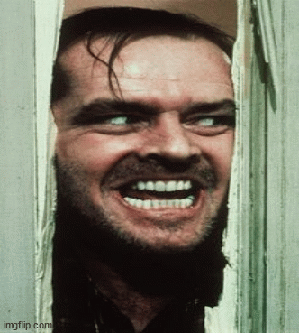 johnny is peaking into my bathroom | image tagged in gifs,the shining,johnny | made w/ Imgflip images-to-gif maker