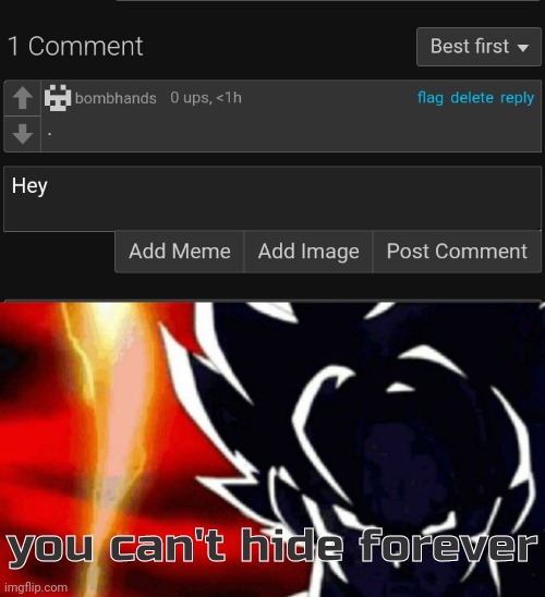 you can't hide forever | image tagged in goku lightning | made w/ Imgflip meme maker