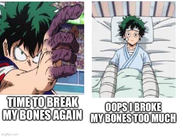 OOPS I BROKE MY BONES TOO MUCH; TIME TO BREAK MY BONES AGAIN | made w/ Imgflip meme maker