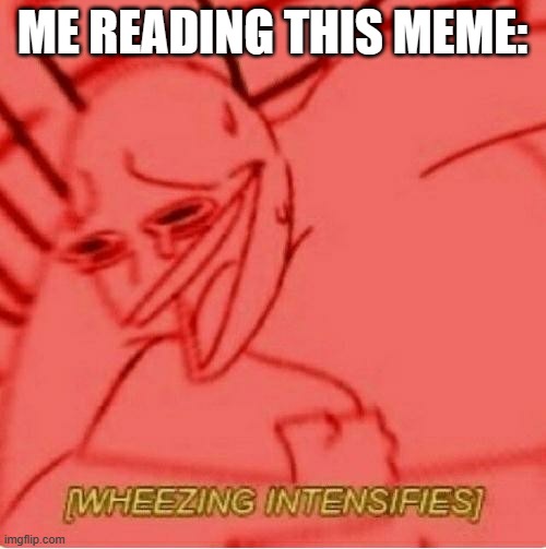 Wheeze | ME READING THIS MEME: | image tagged in wheeze | made w/ Imgflip meme maker