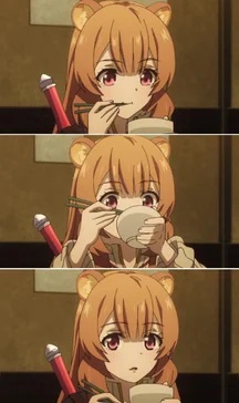 Raphtalia Disgusted Eating Blank Meme Template