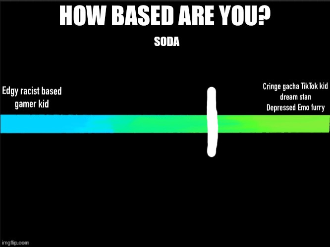 given the fact that i'm probably bi, i'm putting myself low | SODA | image tagged in how based are you | made w/ Imgflip meme maker