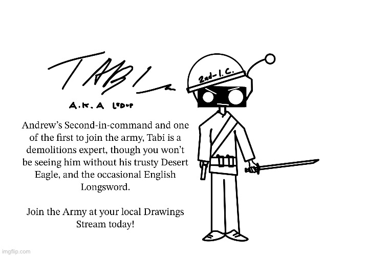 The Drawing Army - Tabi (JOIN US!) | image tagged in drawings,army | made w/ Imgflip meme maker