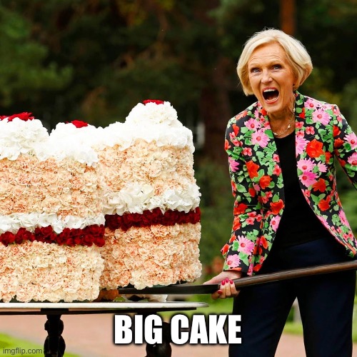 Mary Berry Big Cake | BIG CAKE | image tagged in mary berry big cake | made w/ Imgflip meme maker