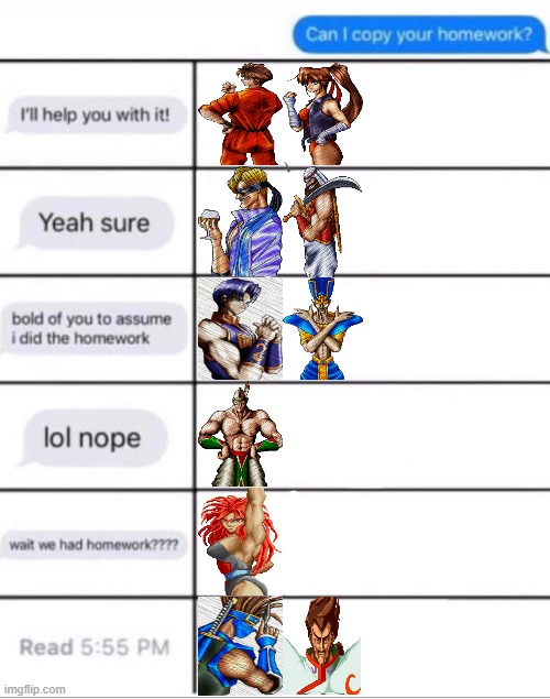 Breakers Revenge Homework Meme | image tagged in can i copy your homework character template,breakers,memes,homework,hey can i copy your homework | made w/ Imgflip meme maker