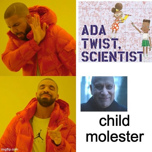 or uncle fester jester molester | child molester | image tagged in memes,drake hotline bling | made w/ Imgflip meme maker