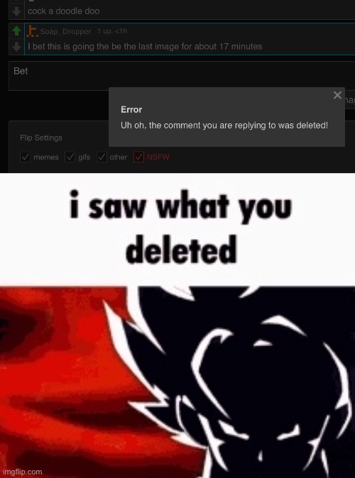 image tagged in i saw what you deleted | made w/ Imgflip meme maker