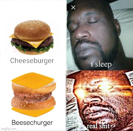 Sleeping Shaq Meme | Cheeseburger | image tagged in memes,borgar,yay | made w/ Imgflip meme maker